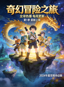 全球热播动漫海报：奇幻冒险动画